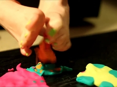 Playdoh feet crush