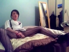 Cute brunette alternative girl masturbating for her webcam chat