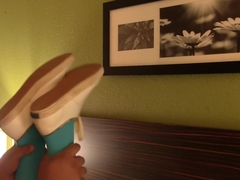 Sex shoeplay in Keds