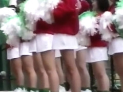 Amateur voyeur video of hot cheerleaders wearing sexy short outfits