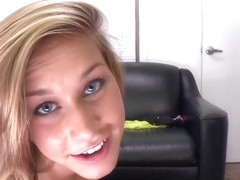Godlike golden-haired Kennedy Leigh performing in real amateur casting
