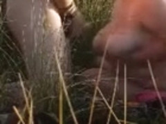 bbw wrigles in the grass