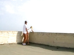 Amateur hottie fucked outdoor in public