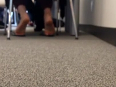 Hot blonde shoeplay barefoot