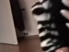 Sexy brunette babe with nice tits sucking and fucking hard cock and loving it