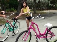 Rachel, Chloe and Molly ride bicycles and fuck