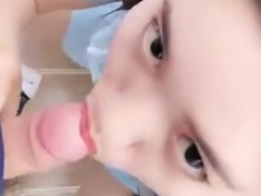 Hot Asian college girl i public restroom