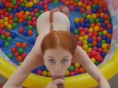 Ginger hottie drew guy playing in the ball crawl