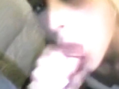Horny blonde bitch goes crazy sucking on a big cock