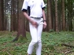 crossdresser hopeless in forrest - wetting hawt jeans
