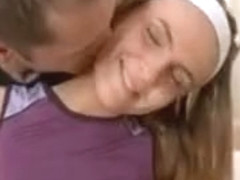 Neat beautiful teen gal gets a load