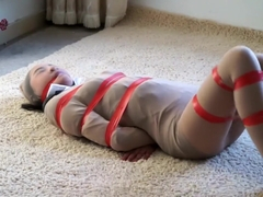 Wrapped in pantyhose