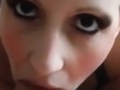 Brunette Sucks Him Off Homemade POV