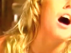 Group entertainment of sexy blonde