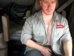 Corpulent shlong truck driver on livecam