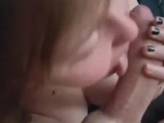 Her large love muffins slam against my balls when this babe sucks my hard pole
